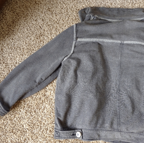 Free People Railroad Stripe Asymmetric Moto Jacket Size Medium Hit The Slopes - Picture 13 of 14